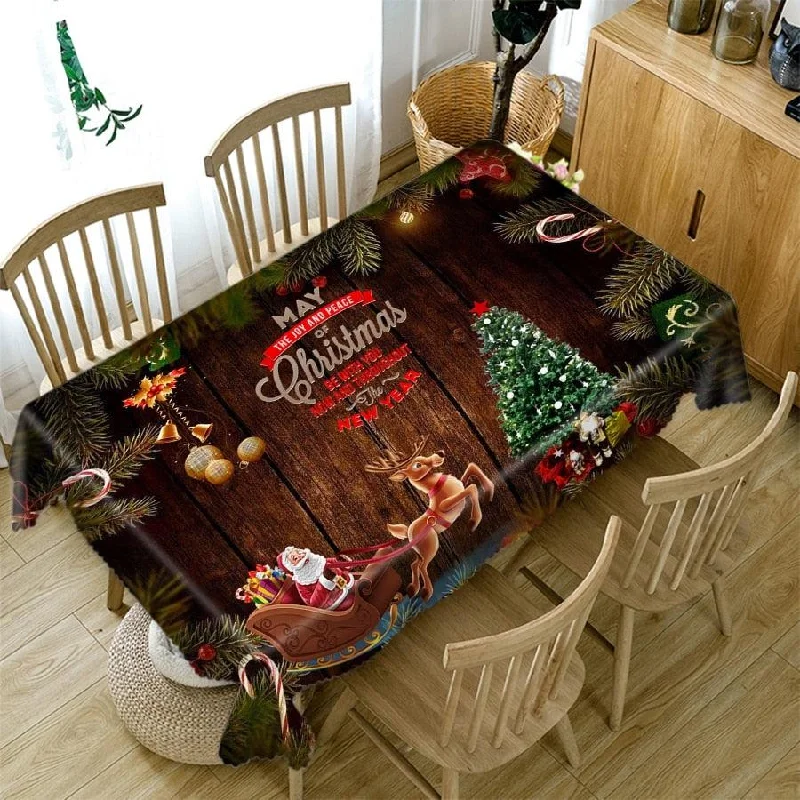 Christmas Family Time Christmas Printed Tablecloth Rectangular Oilproof