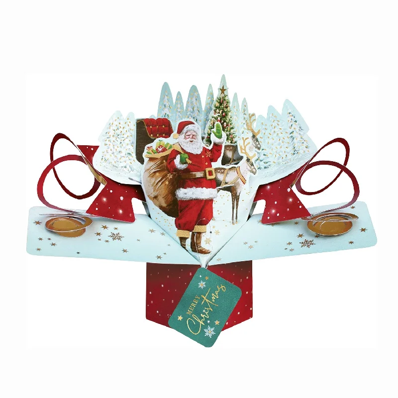 Santa Claus Christmas Santa Sleigh Pop-Up Card