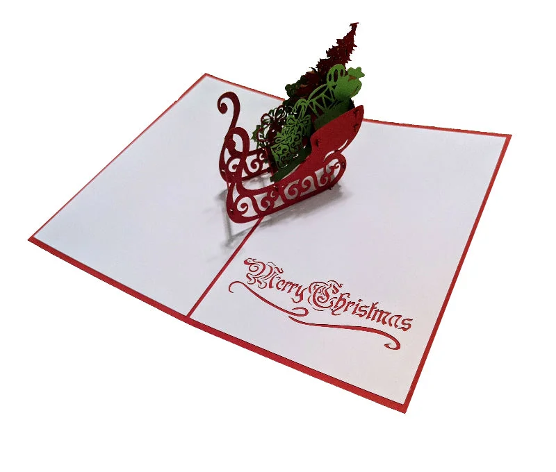 Festive Season Christmas Sleigh Pop-Up Card