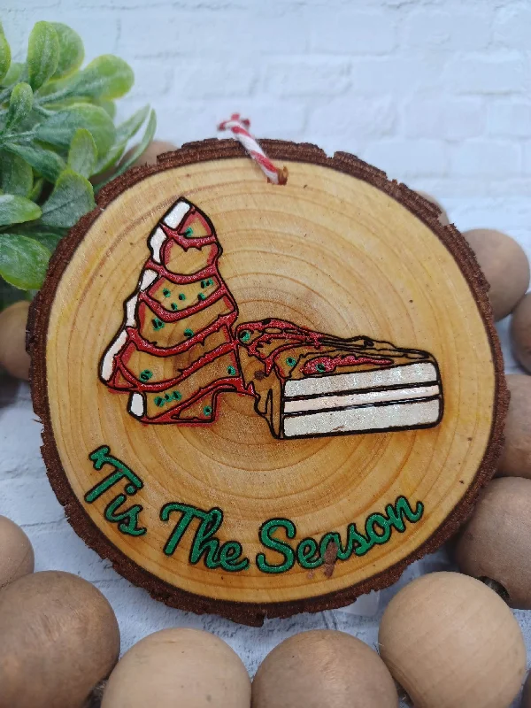 Christmas Garland Christmas Snack Cake Wooden Ornament