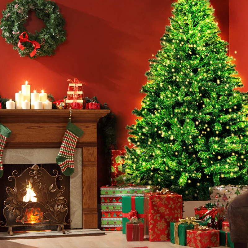 Christmas Bells 8ft 2.4m 1488 Tips Christmas Tree Xmas Home Garden Decor Warm with String Lights Christmas Bells 8ft 2.4m 1488 Tips Christmas Tree Xmas Home Garden Decor Warm with String Lights