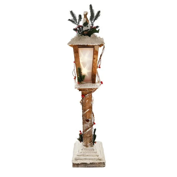 Christmas Holiday Spirit Christmas Wooden Led Lamp Post 85cm