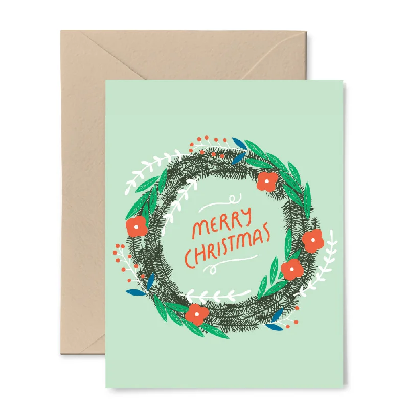 Christmas Table Setup Christmas Wreath Card