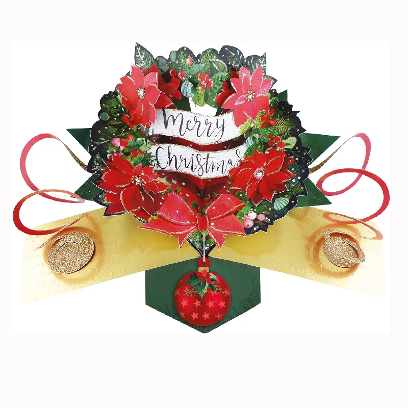 Christmas Shopping Christmas Wreath Pop-Up Card