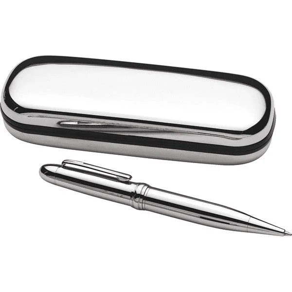 Christmas Hot Chocolate Chrome Pen & Pen Case including free engraving