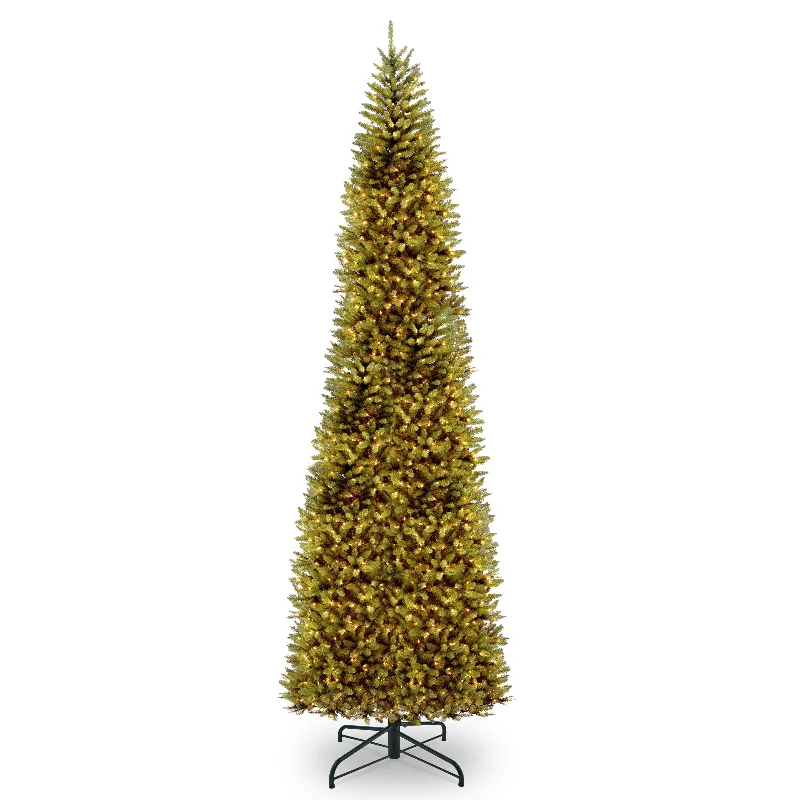 Christmas Reindeer 14 ft. Pre-Lit Kingswood Fir Pencil Tree with Clear Lights
