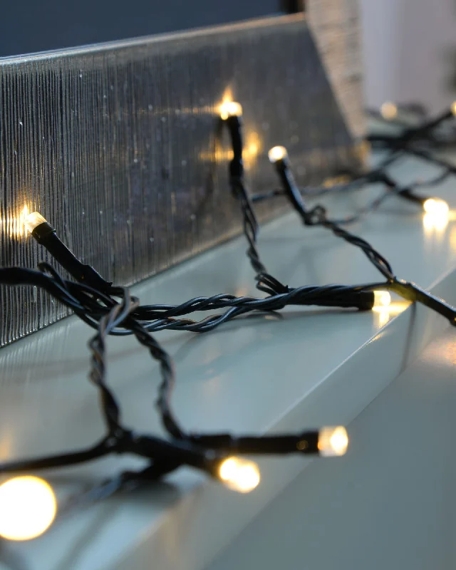 Christmas Tree Shopping Battery Operated Multi-Function 100 LED Light String with Timer, Warm White