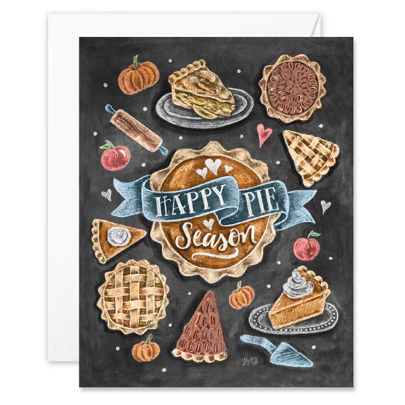 Christmas Wrapped Gifts Happy Pie Season Greeting Card