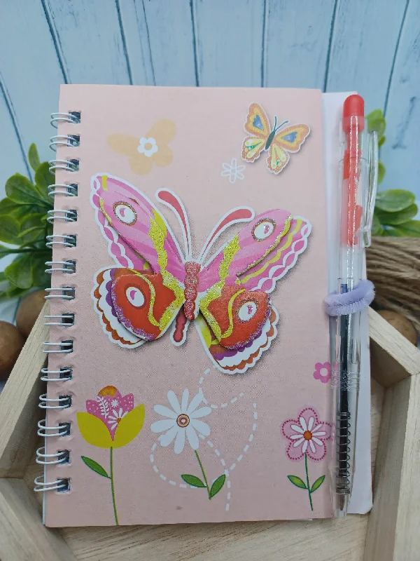 Santa Claus Coral Butterfly Notebook w/ Ink Pen