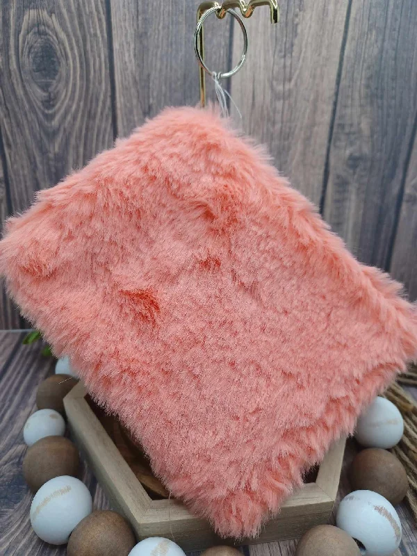 Christmas Santa Hat Coral Fuzzy Zipper Bag