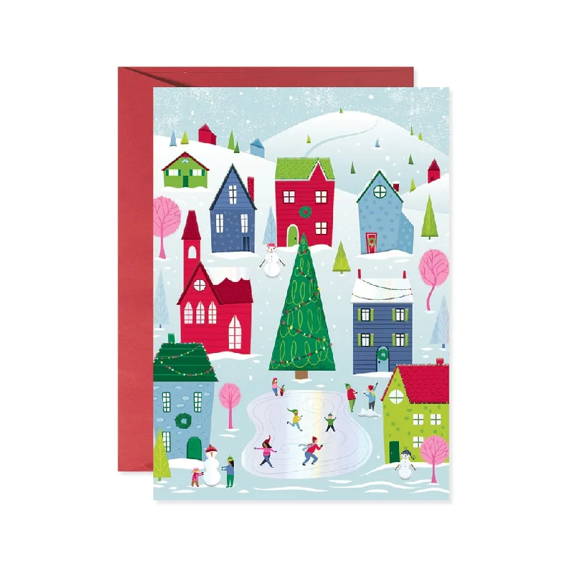 Christmas Baking Family Bright Christmas Town Christmas Card