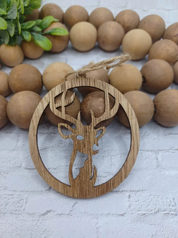 Christmas Star Deer Wooden Ornament