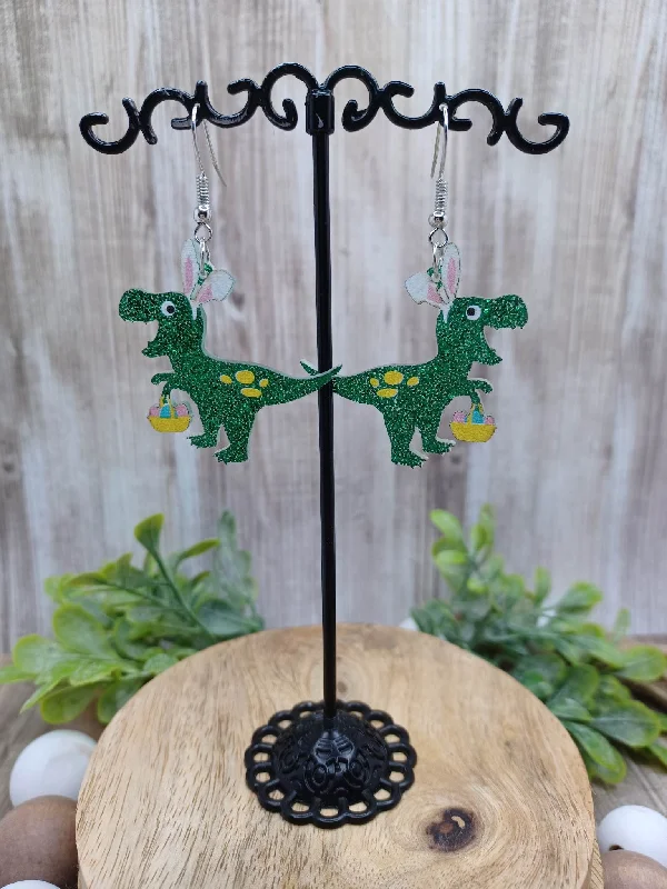 Christmas Star Dinosaur Easter Bunny Glitter Earrings