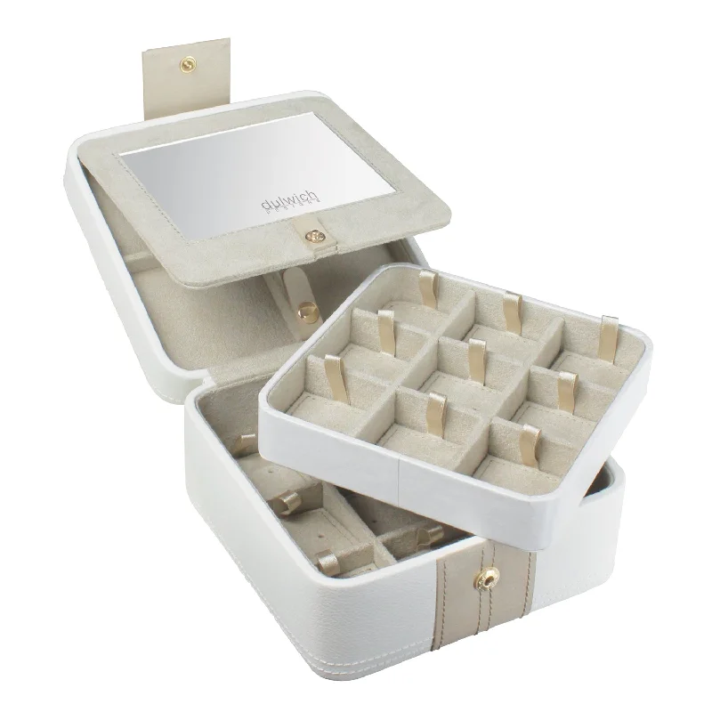 Christmas Beautiful Lights Dulwich Designs Belgravia Earring Box 71035 Cream Leather