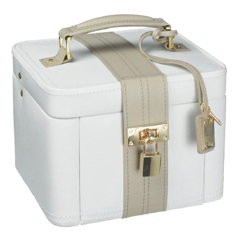 Christmas Traditions Dulwich Designs Belgravia Medium Jewellery Box 71025 Cream Leather