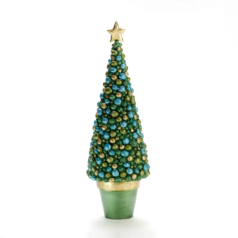 Christmas Fireplace Mantel Enchanted Bubble Tree, 13"