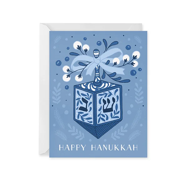 Holiday Lights Festive Dreidel Hanukkah Card