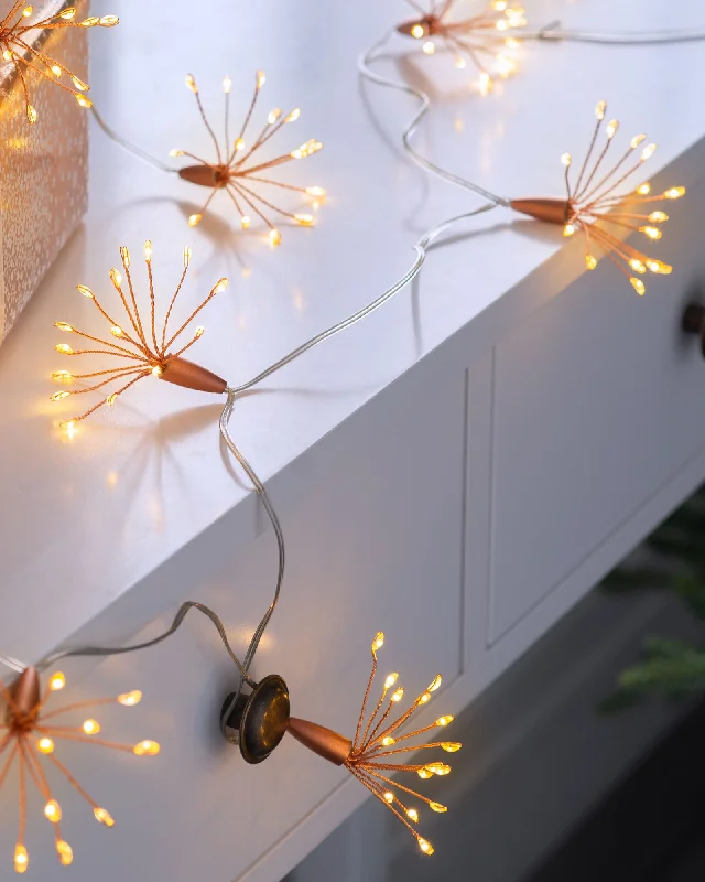 Christmas Caroling Battery Operated Firework Copper Wire Light String, 2 m