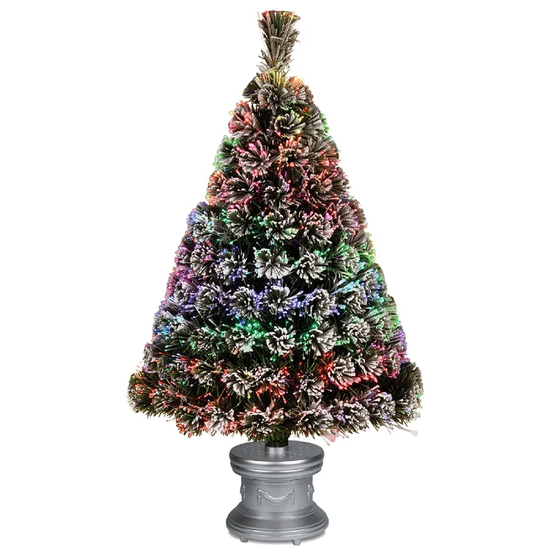 Christmas Starry Night 36 in. Fiber Optic Evergreen Flocked Tree