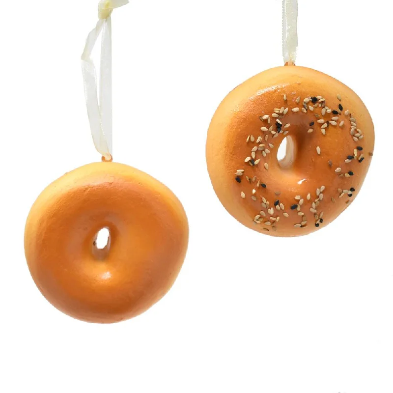 Snowy Christmas Foam Bagel Christmas Tree Ornament, 3-1/4-Inch, 2-Piece