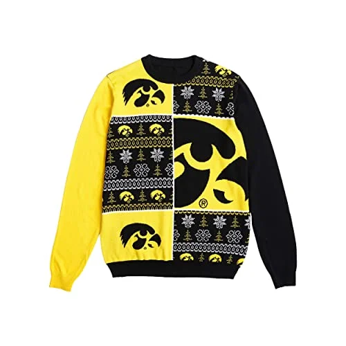 Christmas Baking Family FOCO Iowa Hawkeyes NCAA Mens Busy Block Snowfall Sweater - L