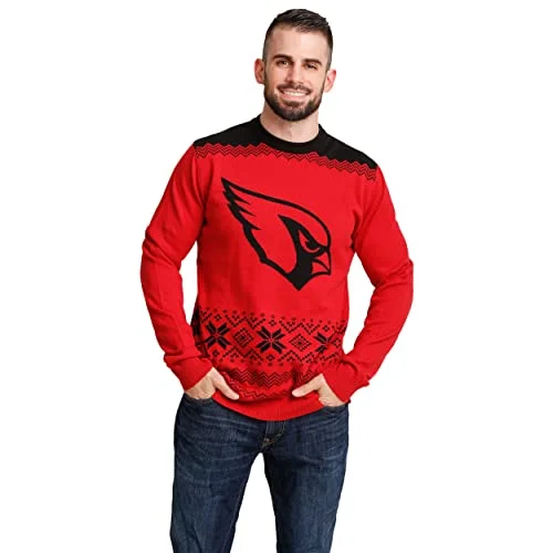 Christmas Pine Garland FOCO Men's NFL Big Logo Two Tone Knit Sweater, Medium, Arizona Cardinals