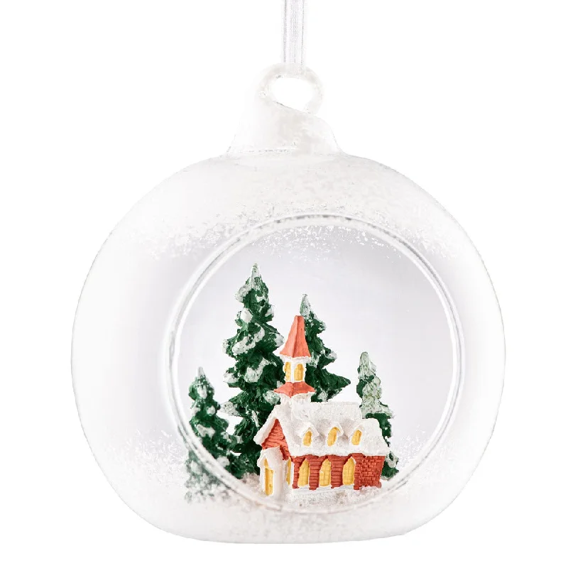 Christmas Dinner Galway Living  Church Scene Hanging Bauble