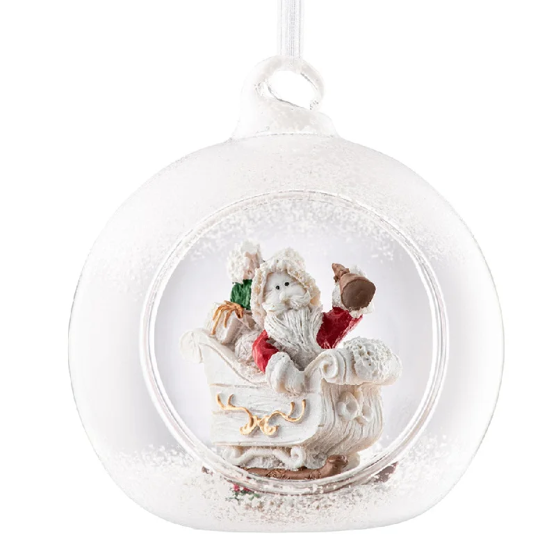Christmas Fireplace Galway Living Santa's Sleigh  Hanging Bauble Ornament