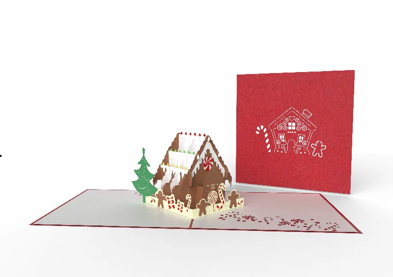 Christmas Advent Calendar Gingerbread House Pop-Up Card