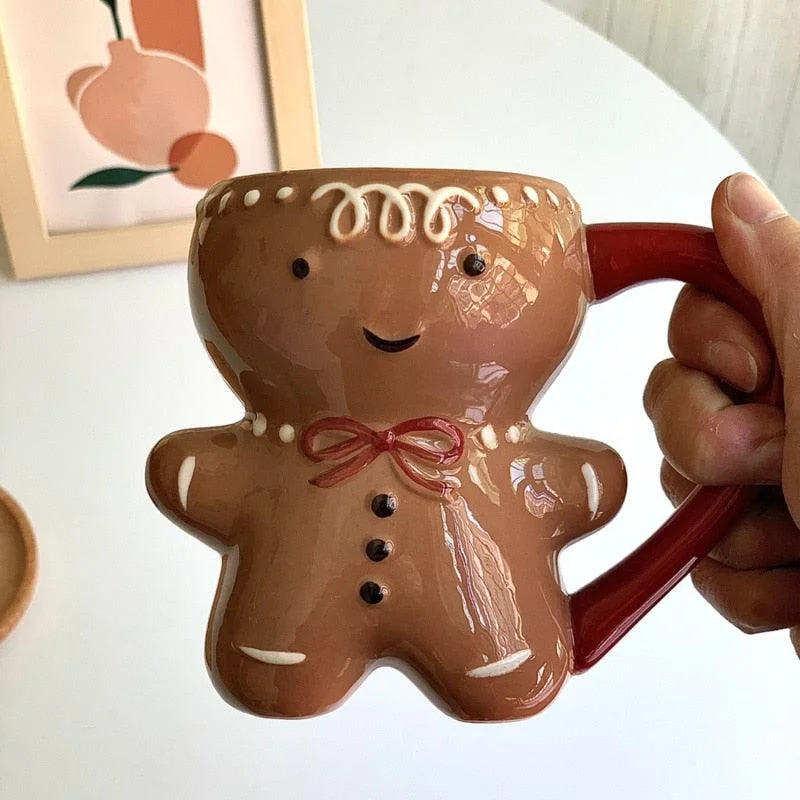 Christmas Ornaments Gingerbread Man Mug Christmas Ceramic Tea Mug