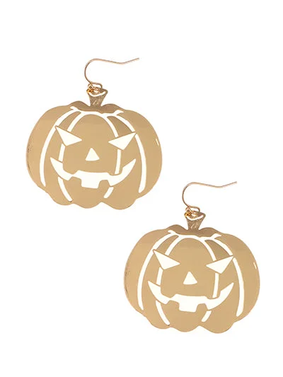 Gold Pumpkin Cutout Earrings