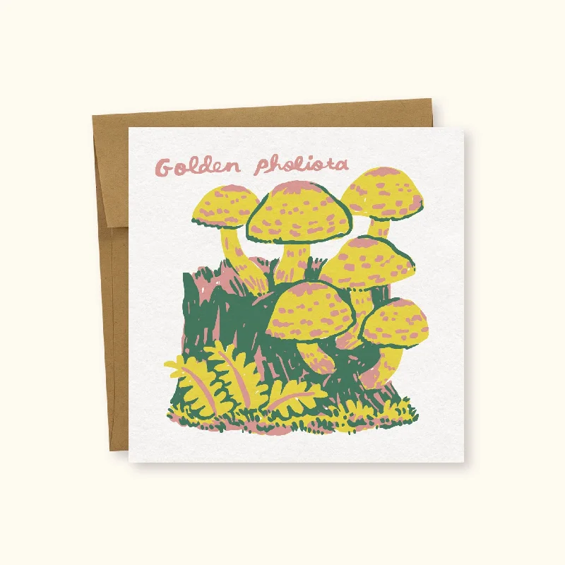 Christmas Gingerbread Golden Pholiota Greeting Card