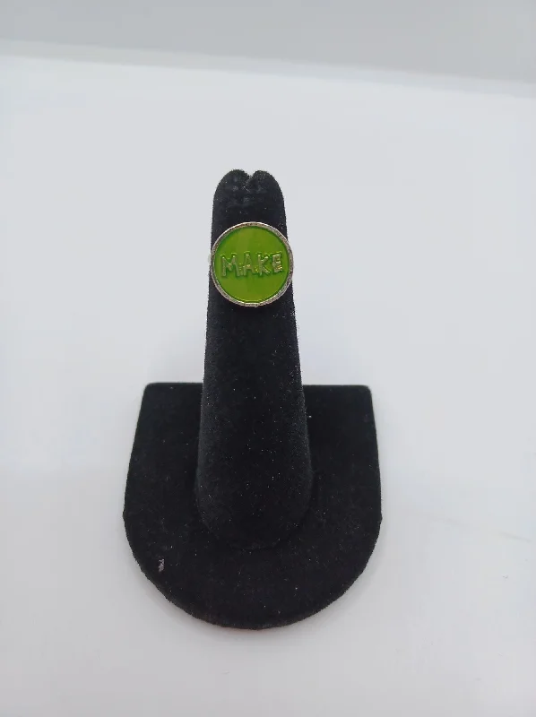 Green Inspirational "Make" Ring