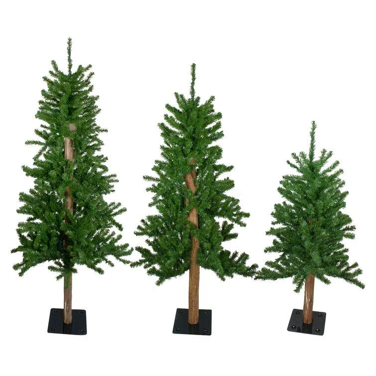 Christmas Cozy Nights Green Pine Artificial Christmas Tree Set