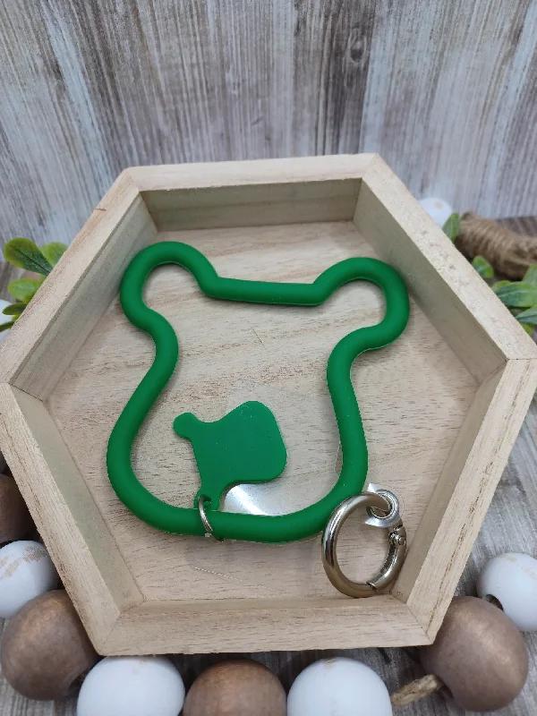 Christmas Starry Night Green Silicone Teddy Bear Mobile Phone Accessory