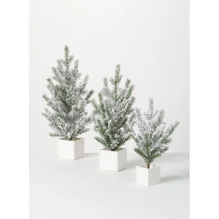 Christmas Santa Hat Green/White Pine Flocked/Frosted Christmas Tree