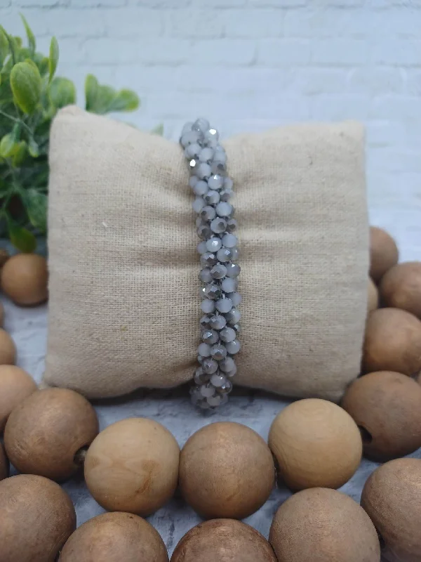 Christmas Dinner Recipes Grey Faceted Beaded Cluster Style Bracelet