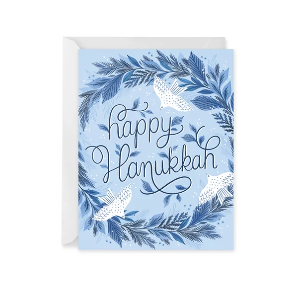 Christmas Music Hanukkah Wreath Card