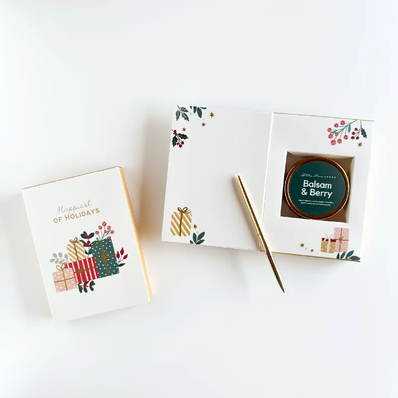 Christmas Peppermint Treats Happiest of Holidays Card with Balsam & Berry Candle Inside Christmas Peppermint Treats Happiest of Holidays Card with Balsam & Berry Candle Inside