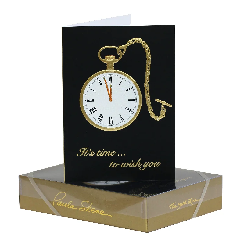 Christmas Fireplace Mantel Happy New Year Note Cards, Set of 8