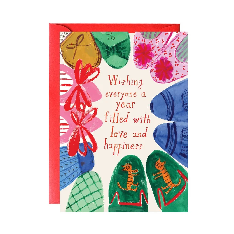 Christmas Winter Wonderland Happy Shoes Holiday Greeting Card