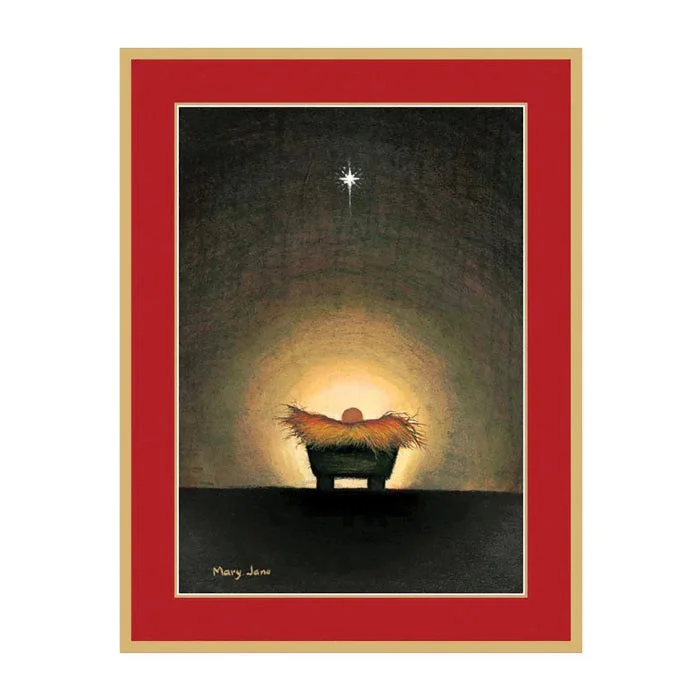 Santa Claus Star and Creche Boxed Holiday Cards