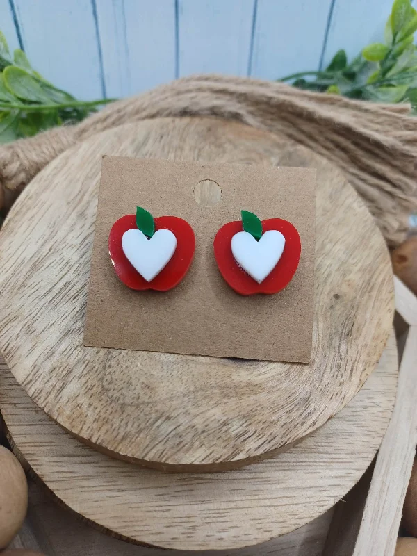 Christmas Chilly Nights Heart Apple Earrings