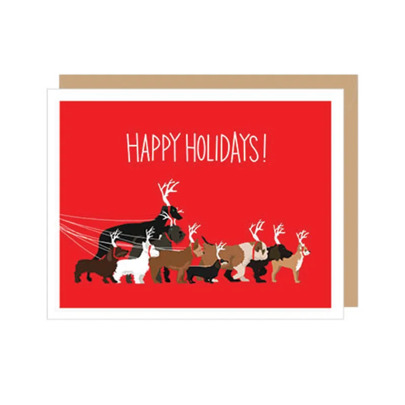 Christmas Snowman Happy Holidays Dog Greeting Card