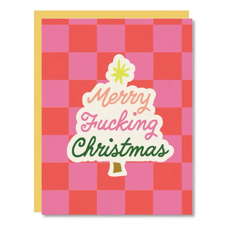 Christmas Mistletoe Merry F*cking Christmas Holiday Greeting Card
