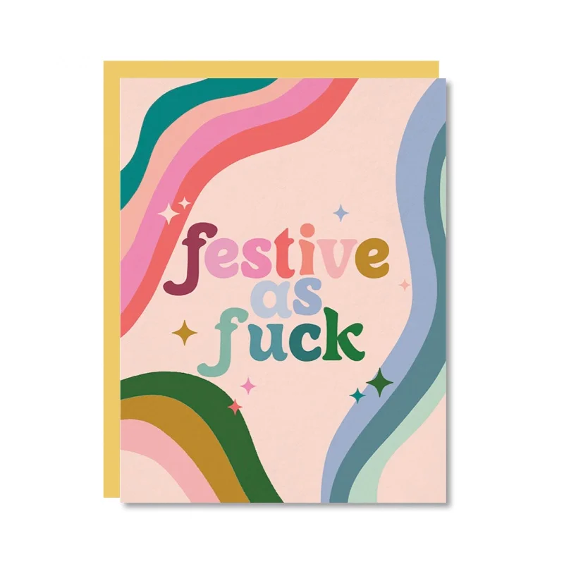 Christmas Cookies Festive As F*ck Holiday Greeting Cards Set (8ct)