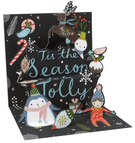 Christmas Fireplace Decor Holiday Pop-Up Card