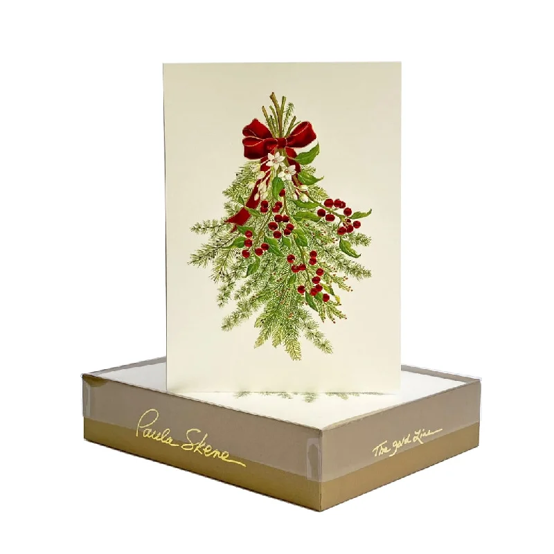 Christmas Star Festive Swag Holiday Note Cards, Set of 8