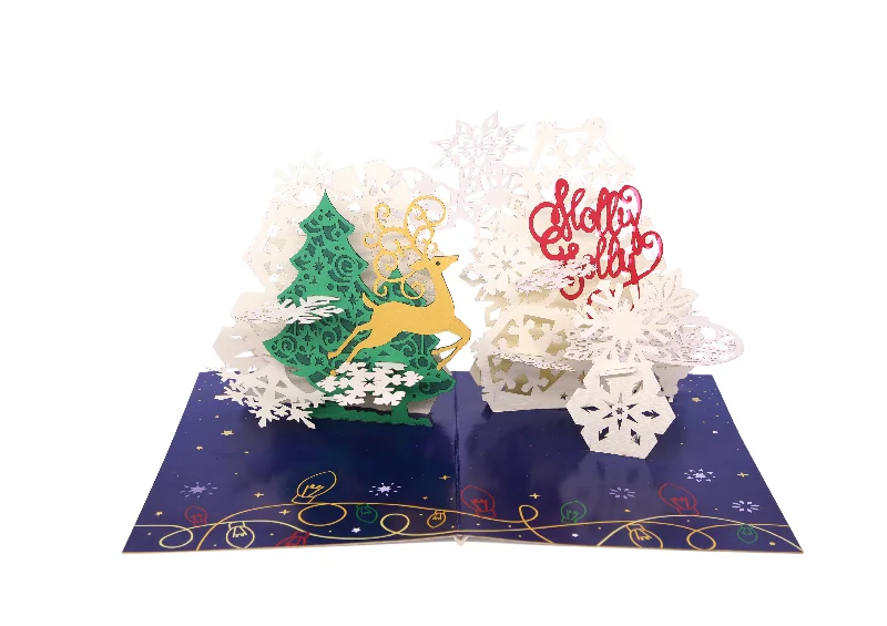 Christmas Snow Angels Holly Jolly Pop-Up Card