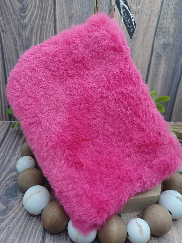 Christmas Tree Toppers Hot Pink Fuzzy Zipper Bag